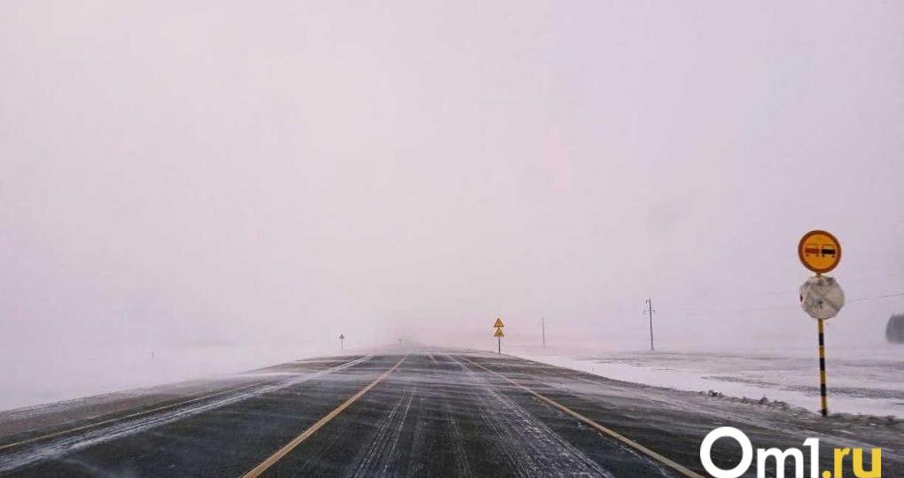 Трассы Омской области поглотил туман