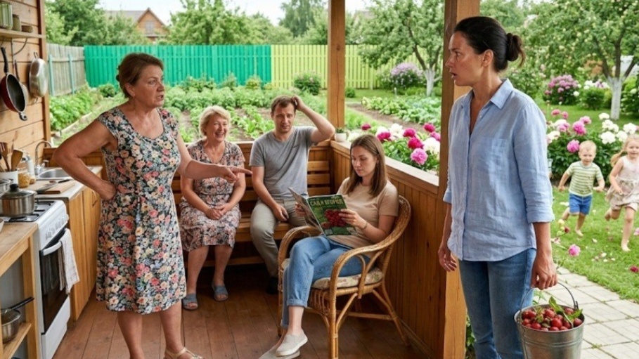 Родня мужа нагрянула на дачу без звонка и потребовала: "Готовь обед!" Объяснила правила, после которых они извинились