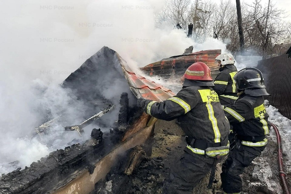    В результате пожара сгорел садовый дом. Фото: ГУ МЧС России по Свердловской области