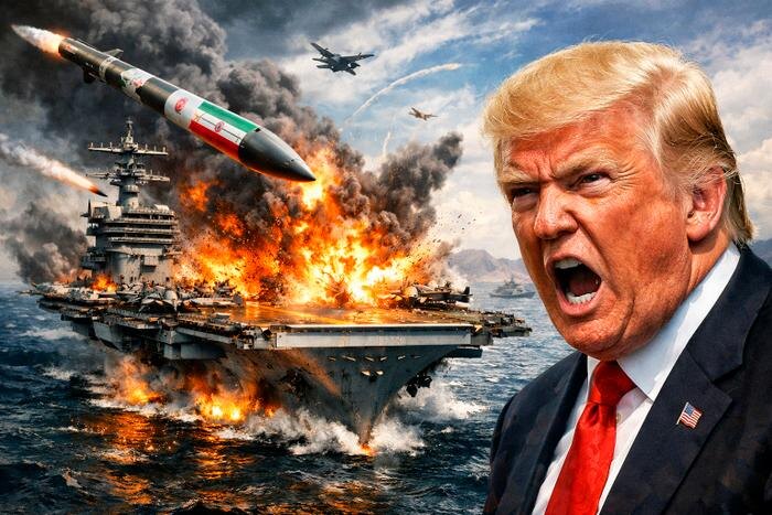 Иран подбил американский авианосец, Трамп хочет переименовать Ормузский залив. Обложка © GPTChat