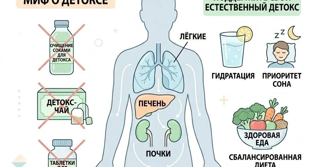 📌 Детокс очищает организм? Подсказка: нет