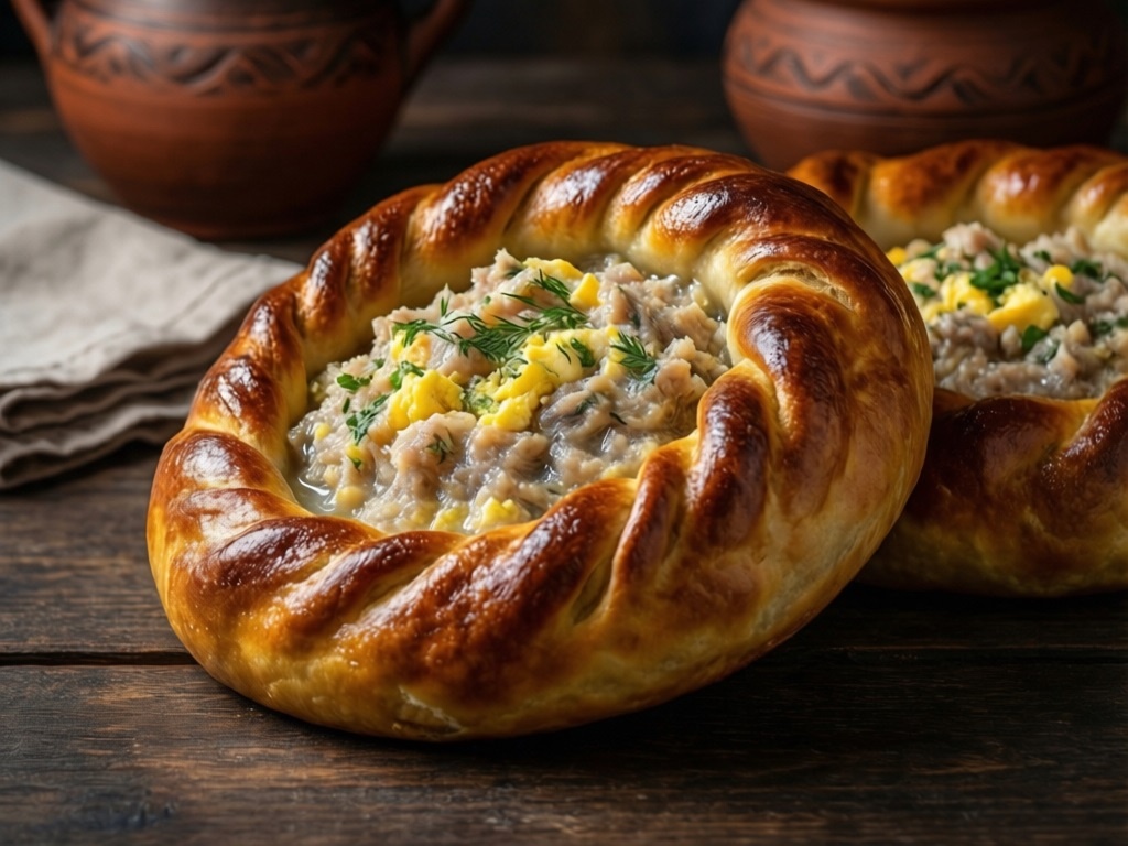 Ватрушка с вязигой и снетками