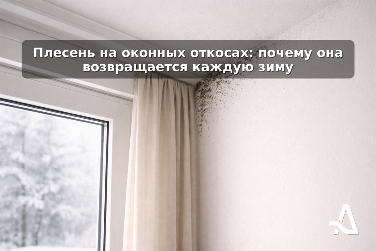Плесень на откосах возвращается не из-за “плохих окон”, а из-за влажности, холода и слабого движения воздуха. Разбираем, где ломается сценарий “после душа”, и что реально помогает без вечной хлорки