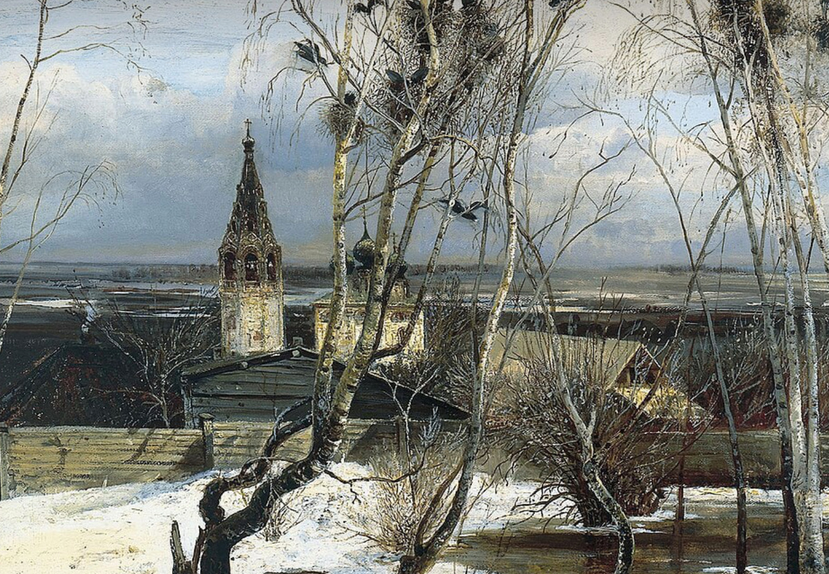Алексей Саврасов. Грачи прилетели. 1871. Фрагмент