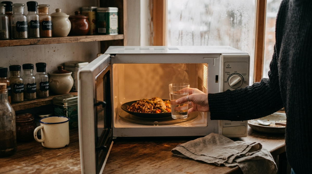 8 лет разогревала еду неправильно. Пока не поставила рядом стакан воды