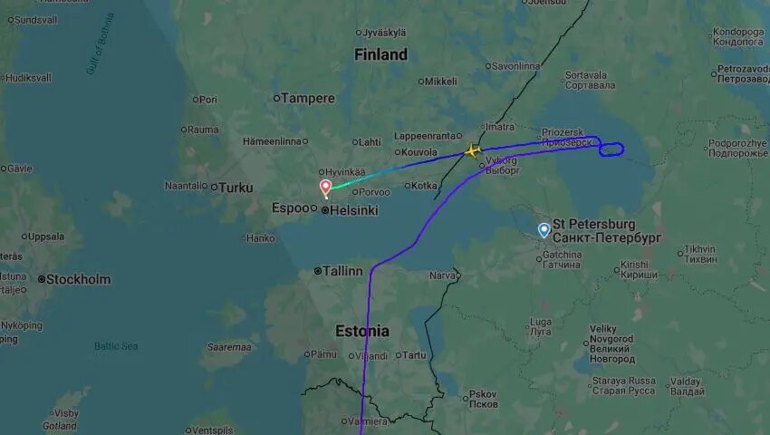    Фото: скрин сервиса «ФлайРадар 24»