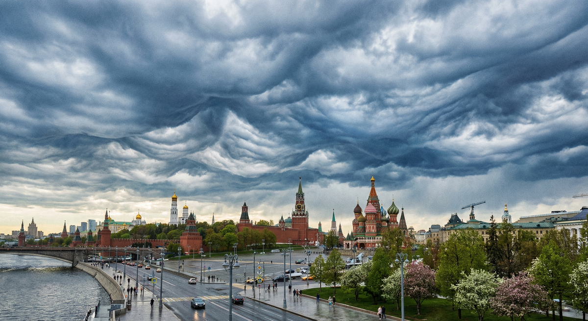 Изображение облаков Асператус. Внимание созданное ИИ - не является реальной фотографией!