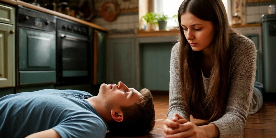 Я тебя быстро сейчас поставлю на место,прошипел муж.Но одно движение жены отправило его на пол кухни..