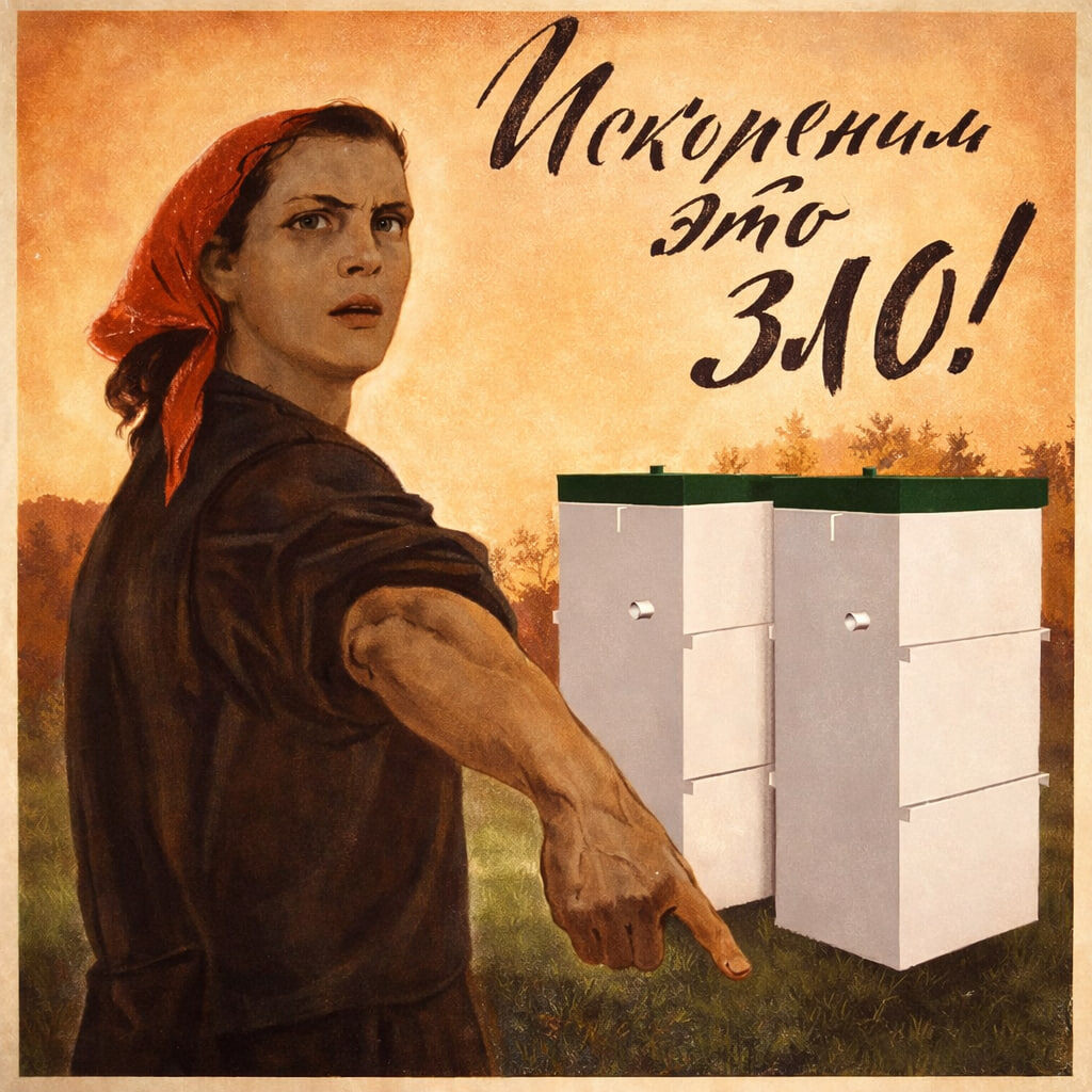 Этот тоже недоделанный, никак не хотел ИИ сделать так, чтобы палец указывал на ящики, а не мимо.