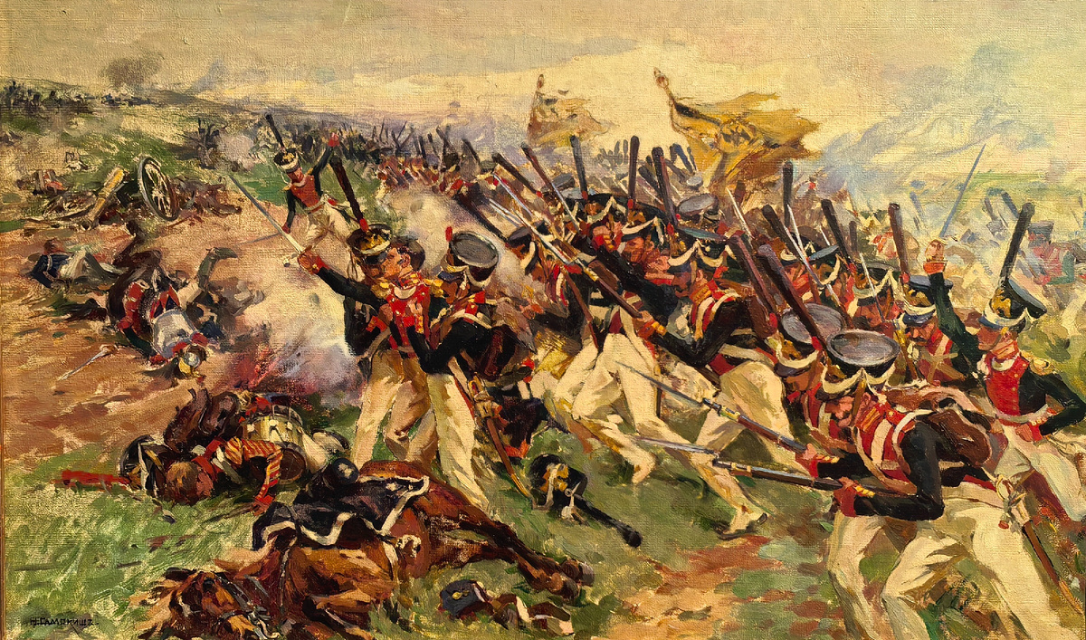 Н. С. Самокиш. "Атака литовцев." 1911 год. Музей Отечественной войны 1812 года.