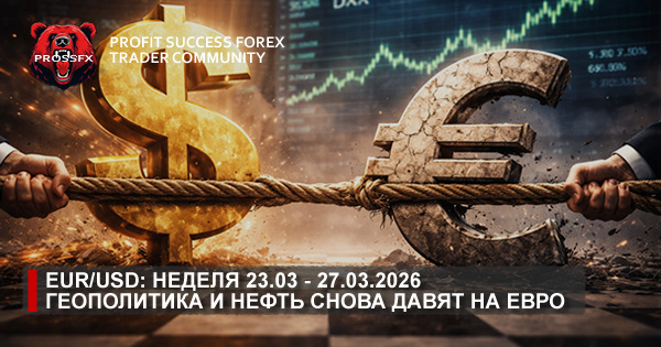 EURUSD неделя 23.03 - 27.03.2026: геополитика и нефть снова давят на евро