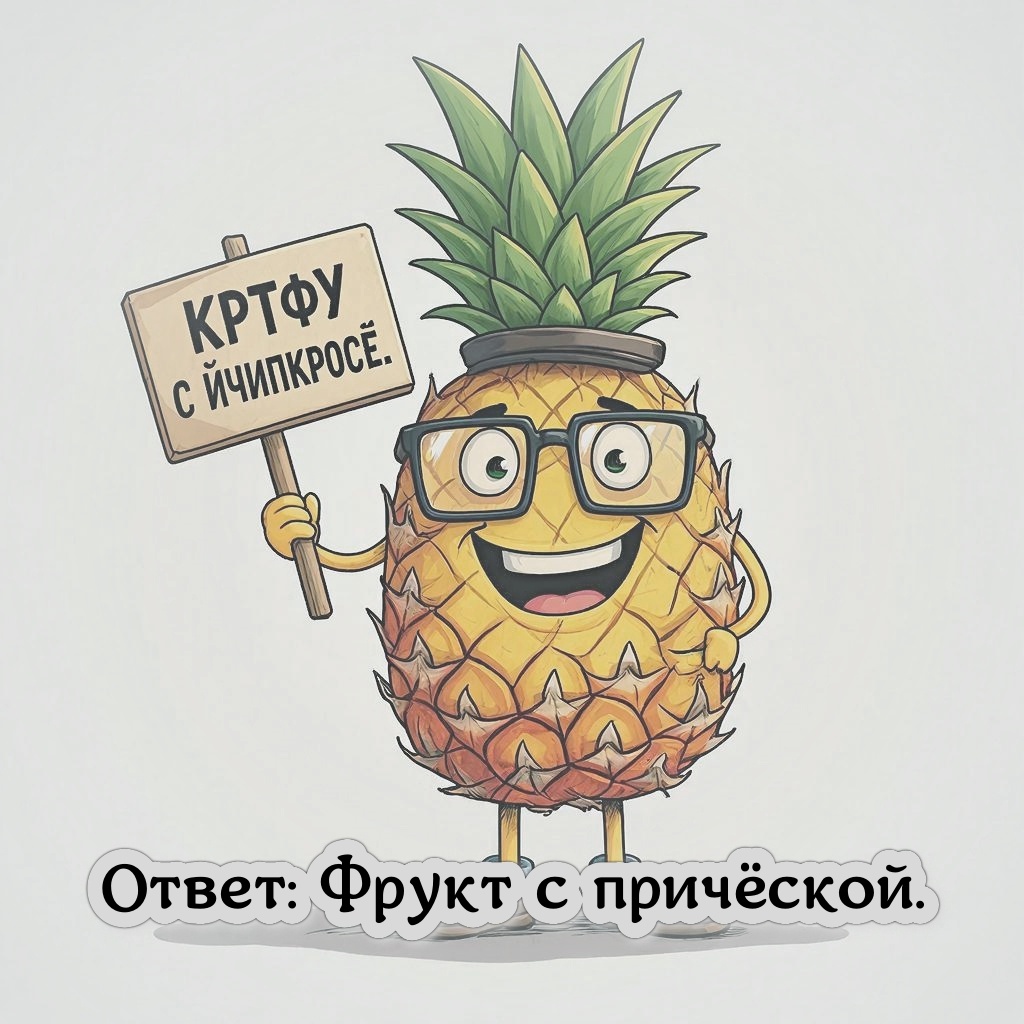 Фрукт с причёской.