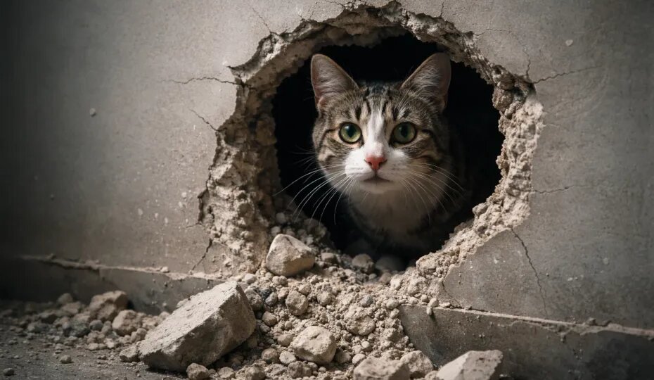 Мяуканье из ниоткуда: как в Челнах объединились соседи, УК и волонтеры ради одного хвостатого. Чудесная история спасения кота