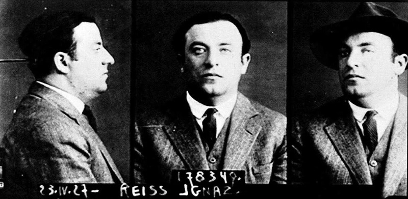 Полицейская фотография Игнатия Рейсса, сделаная в 1927 году