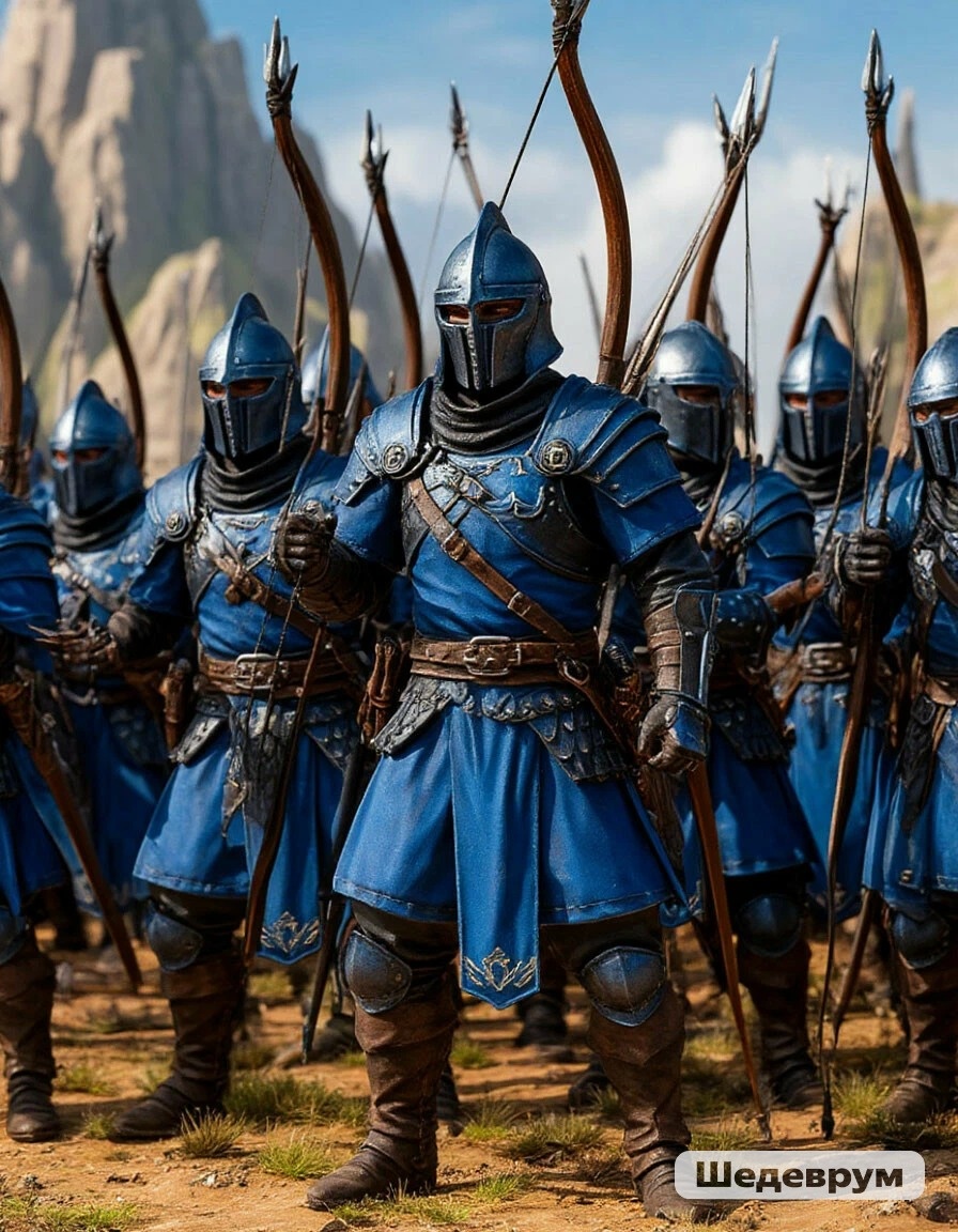 Отряд чернокожих воинов готов к схватке.