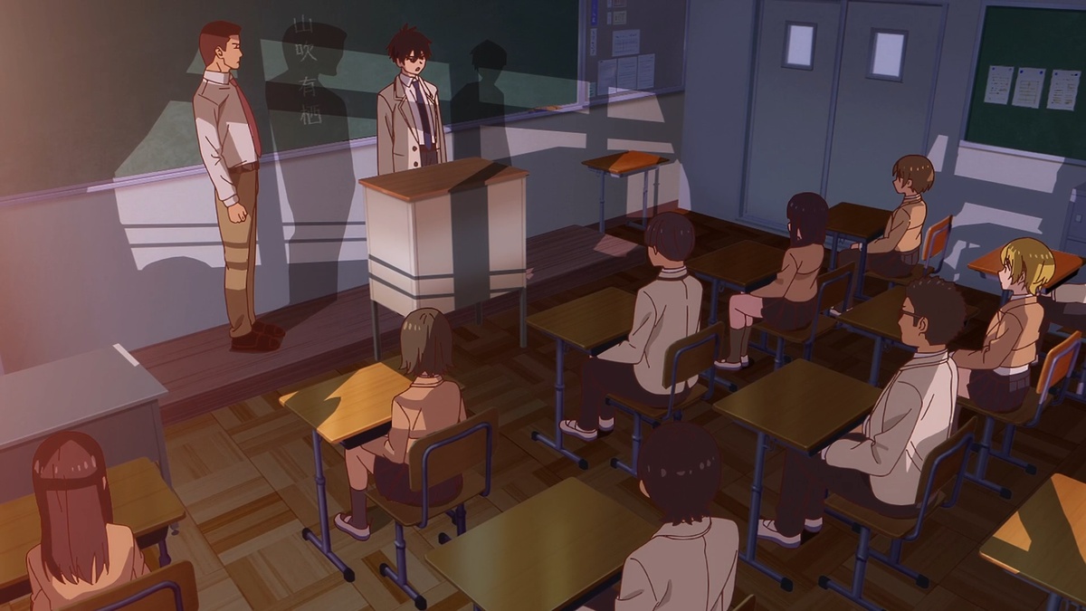 -Однако, такой идеальный я совершенен лишь на 99 процентов! И для того, чтобы восполнить недостающий процент, прямо сейчас мне понадобится помощь девушек! Так что, девушки, все по очереди... ...Ямабуки поднял руки и приложил их к своим ушам ладонями к классу...