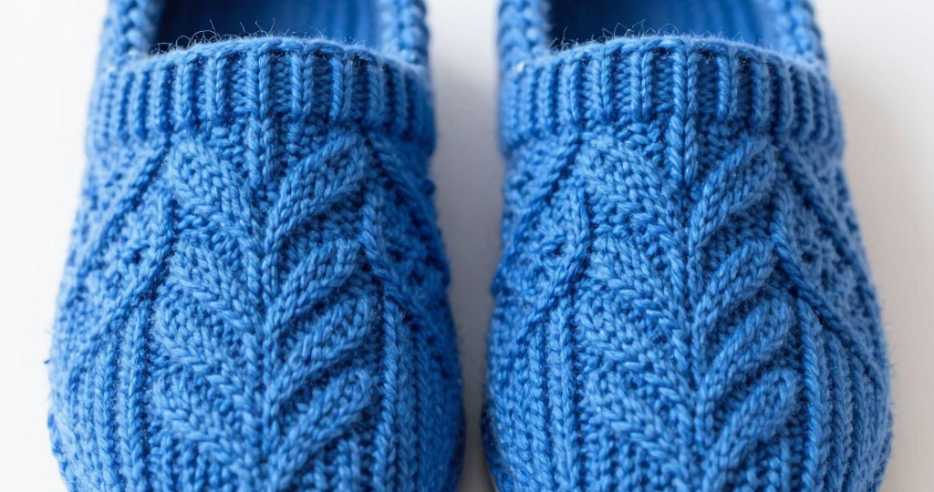 Тапочки с узором в виде листьев