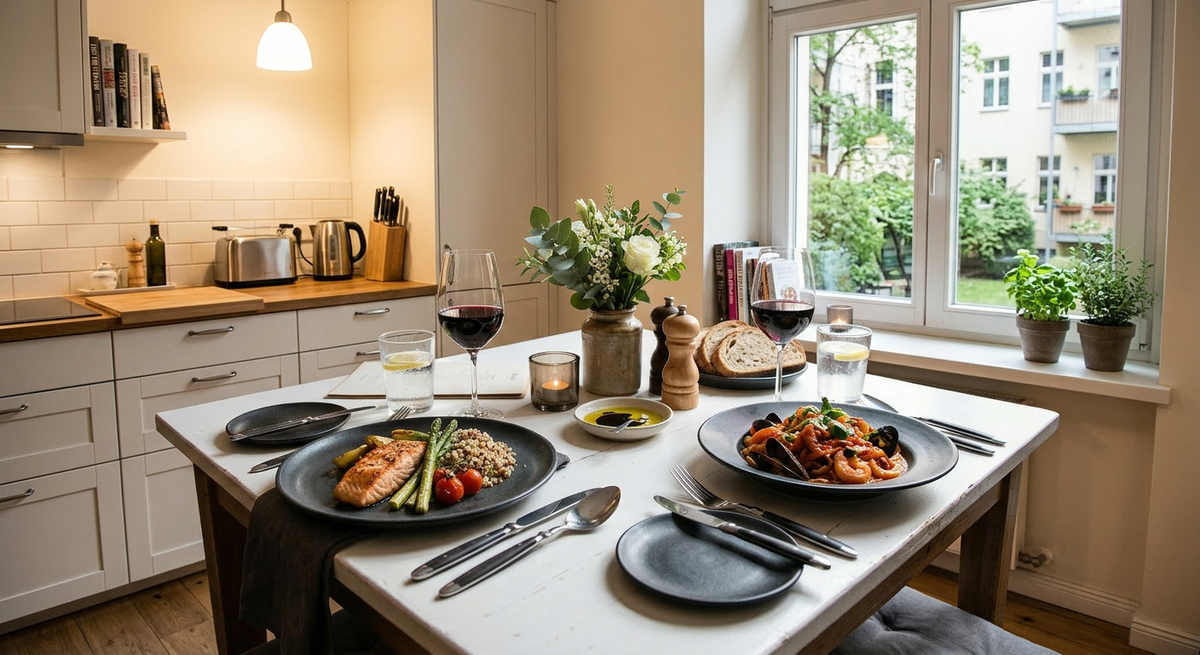 Стол накрыт на двоих