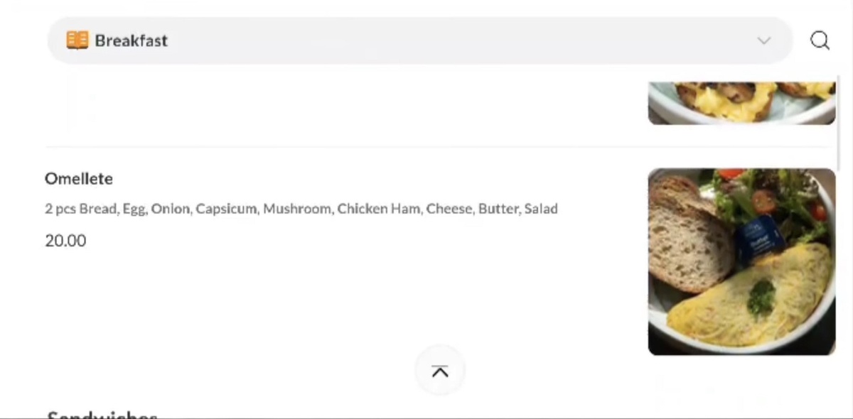 Электронное меню, можно посмотреть через QR 