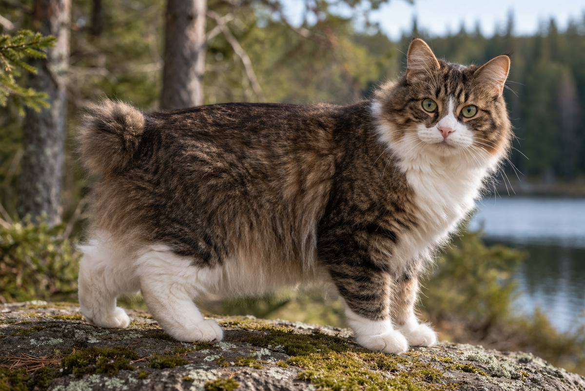Изображение карельского бобтейла. (Сгенерировано ИИ ввиду недостатка фотографий)