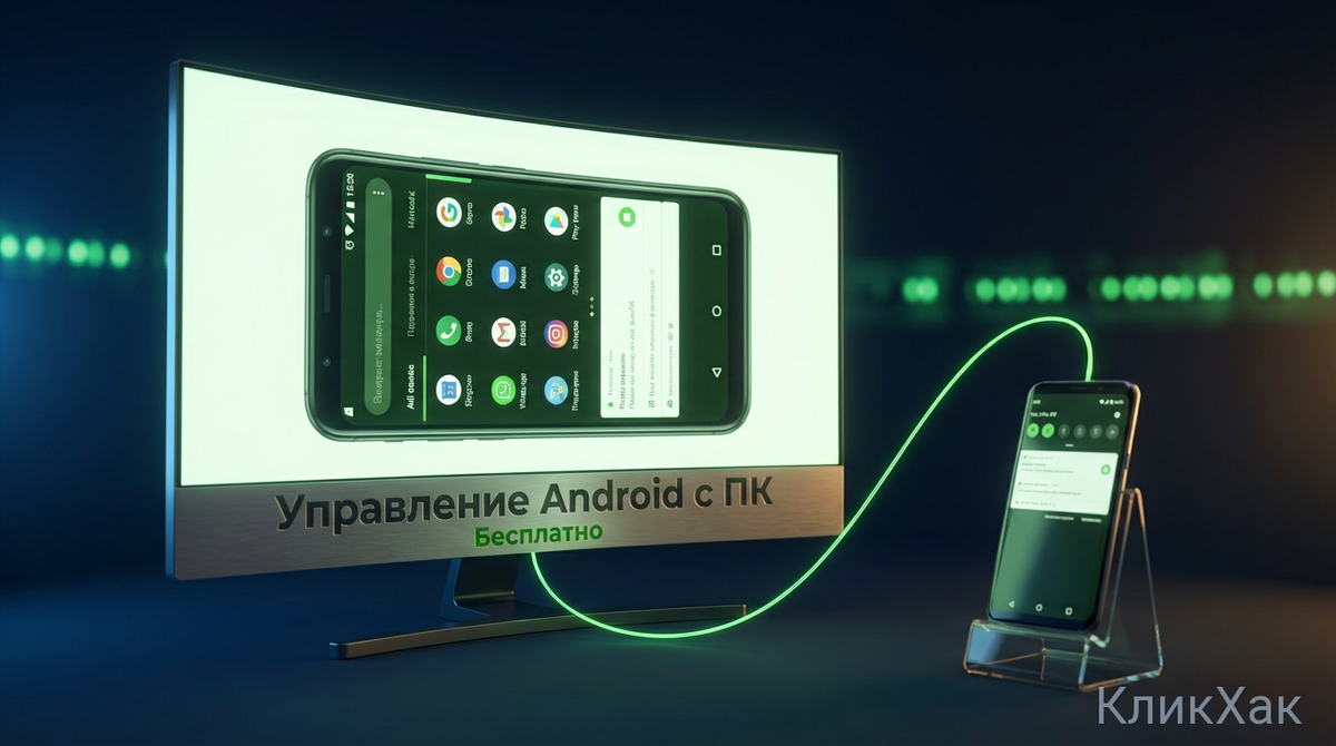 Экран телефона на мониторе - без кабеля, без регистрации, без подписки