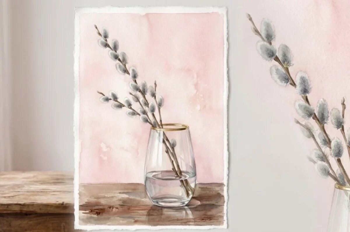    20+ открыток с Вербным воскресеньем.