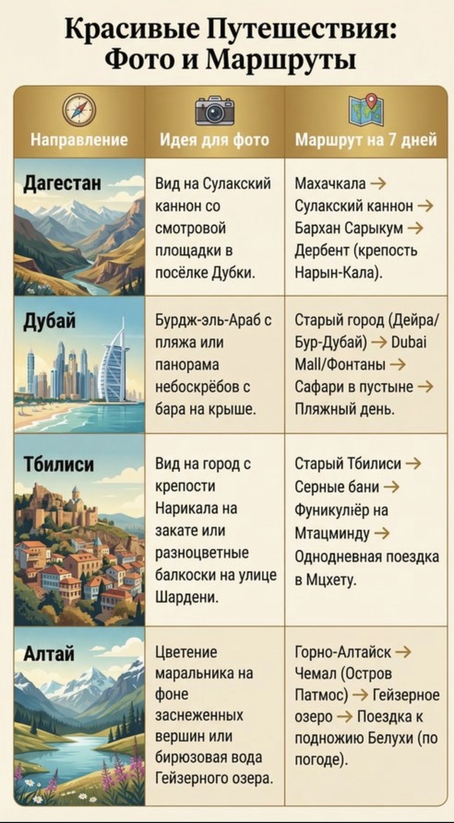 Маршрут и идеи для путешествий 