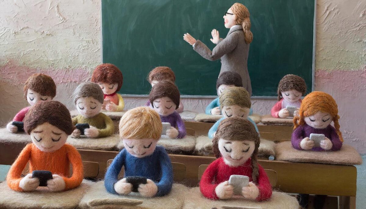 Обзор шести стран с правилом нулевой терпимости к смартфонам в школах. Блог "В мире ИТ". Нейроарт. В мире ИТ. @Изображение создано Kandinsky 5.0 Image