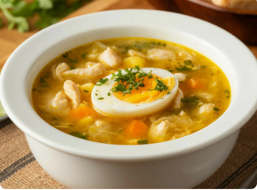 Уха золотая с яйцом