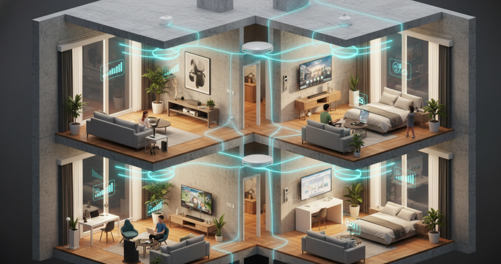 Бесшовный Wi-Fi в монолитном доме: Mesh без слепых зон