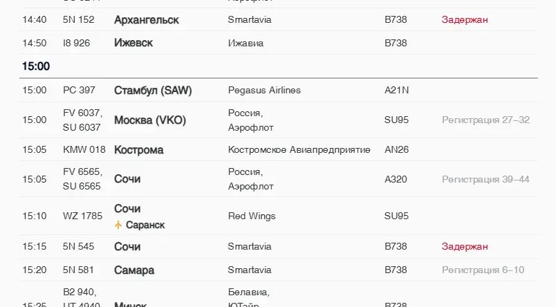    Фото: скриншот онлайн-табло аэропорта Пулково
