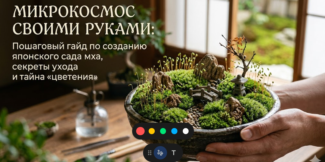 Микрокосмос своими руками: Пошаговый гайд по созданию японского сада мха, секреты ухода и тайна «цветения»