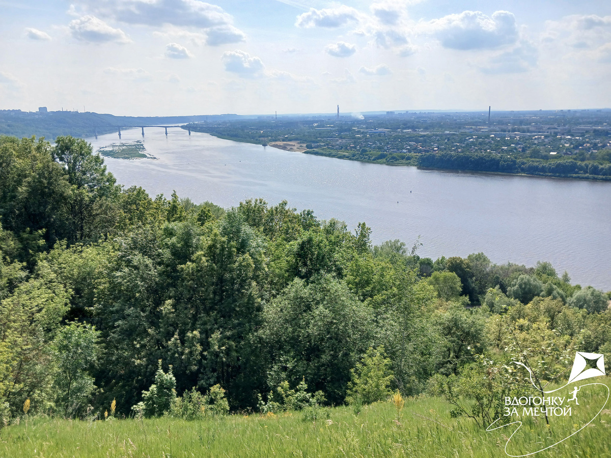 Ока. На горизонте Мызинский мост