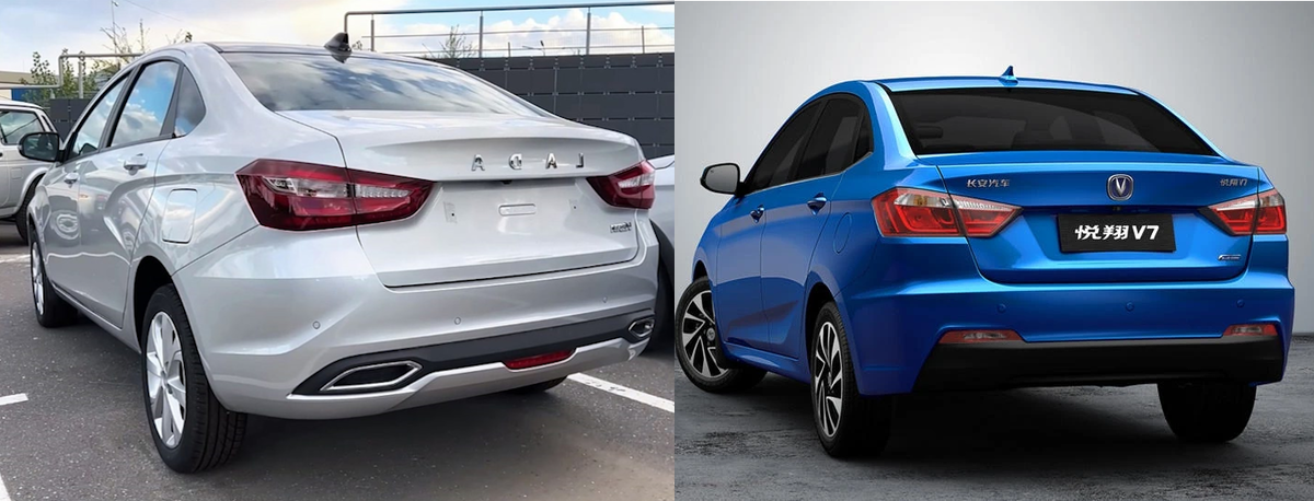Lada Vesta и Changan Alsvin V7 вид сзади