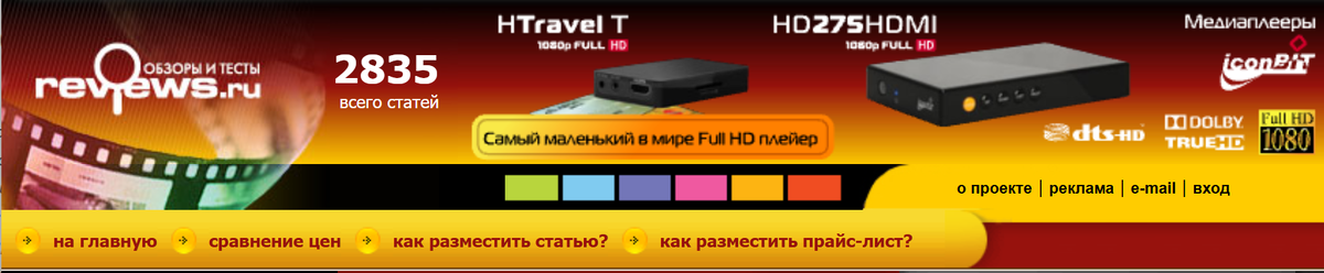 Шапка сайта reviews.ru из 00х до его редизайна. Большую часть занимала анимированная реклама спонсора.