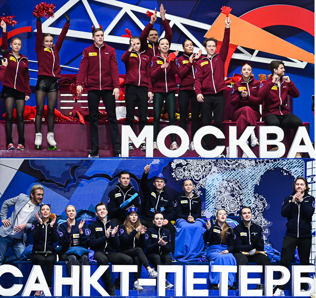 Москва «красные»     Санкт-Петербург «синие»