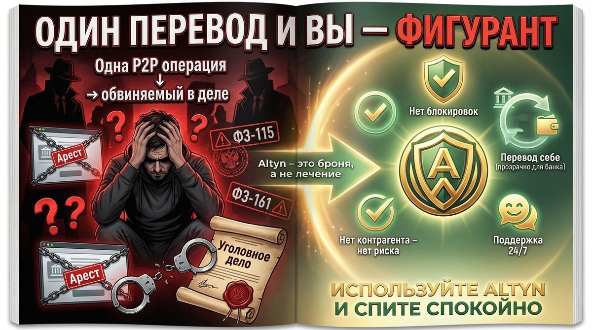  Один перевод и ты фигурант уголовного дела. Используйте Алтын и спите спокойно