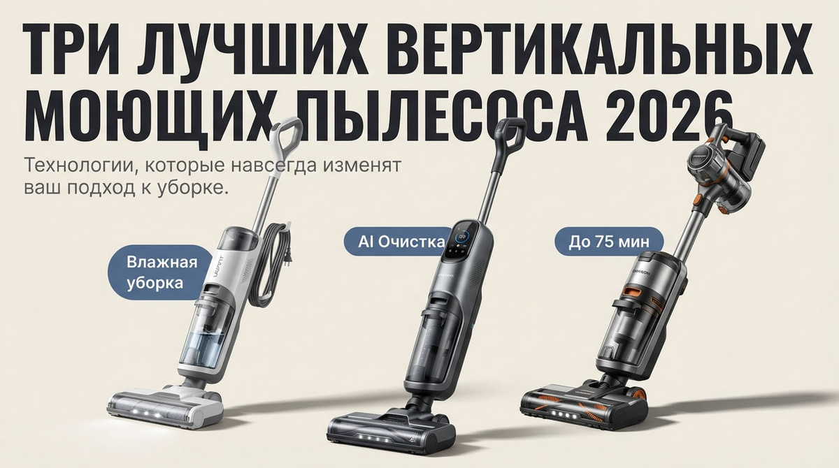 Лучшие моющие вертикальные пылесосы 2026