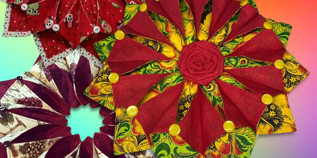 КРУГЛАЯ ЛОСКУТНАЯ САЛФЕТКА НА ПАСХУ Гелла Чара