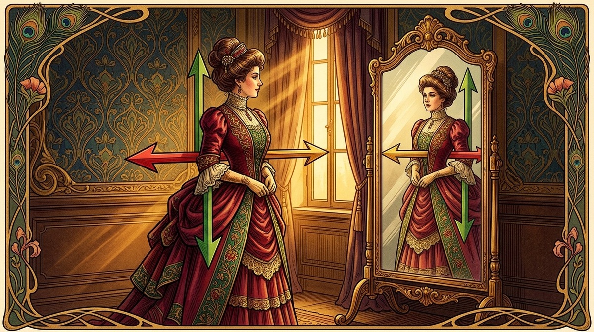 Лево-право и верх-низ сохраняются - зеркало переворачивает только перед-зад