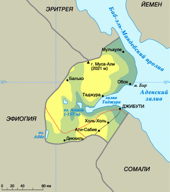 Джибути на карте.  фото: яндекс.