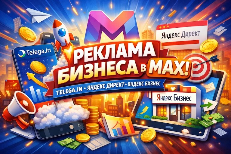 Реклама бизнеса в Макс: стратегия из Telega.in, Яндекс Директа и Яндекс Бизнеса