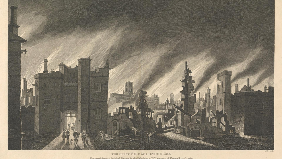 Гравюра с изображением Великого пожара. Изображение: CC0 / Yale Center for British Art / Wikimedia Commons.
