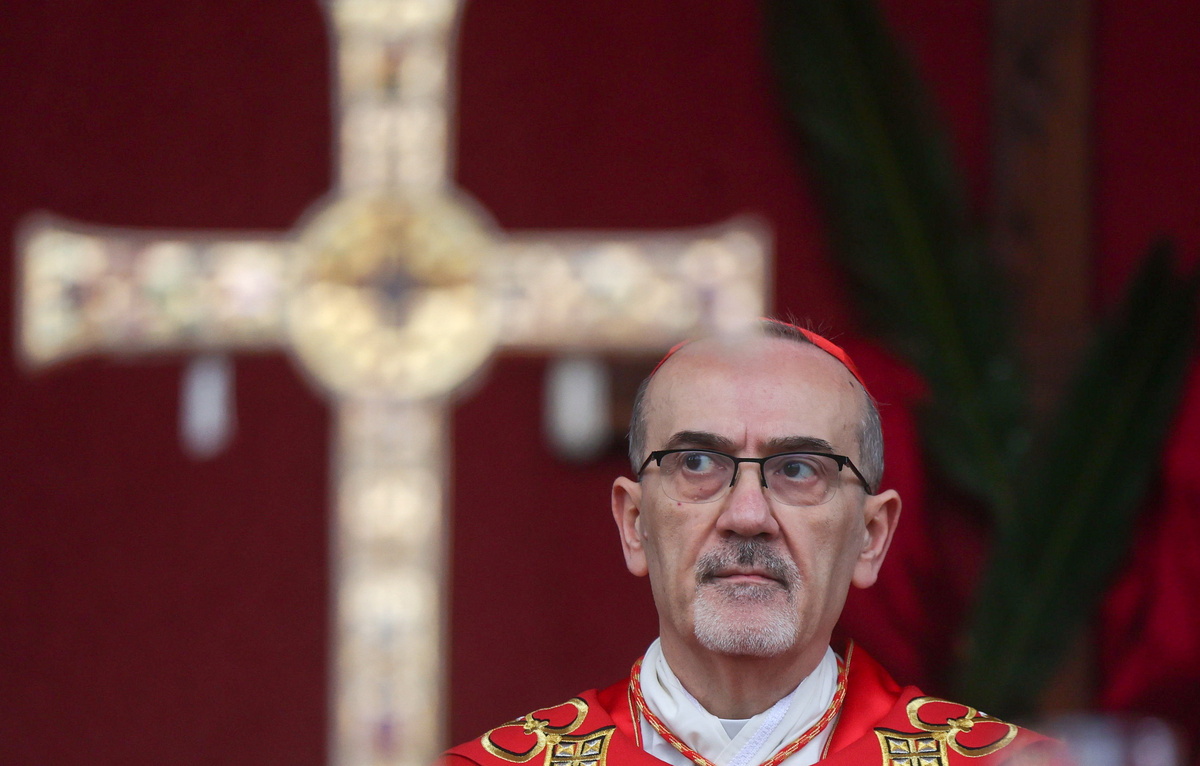    Латинский патриарх Иерусалима кардинал Пьербатиста Пиццабалла  Ammar Awad/Pool Photo via AP