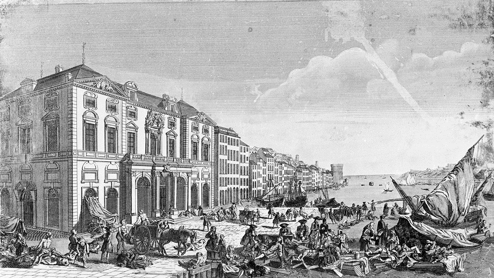 Порт Марселя во время чумы 1720 года.