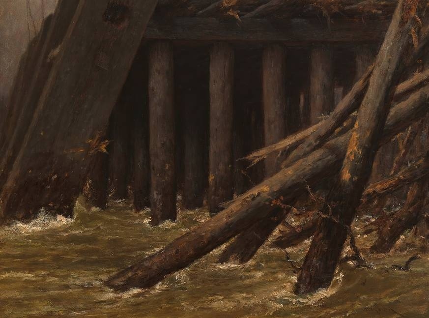     Август фон Петтенкофен. Наводнение в феврале 1862 года. Фрагмент