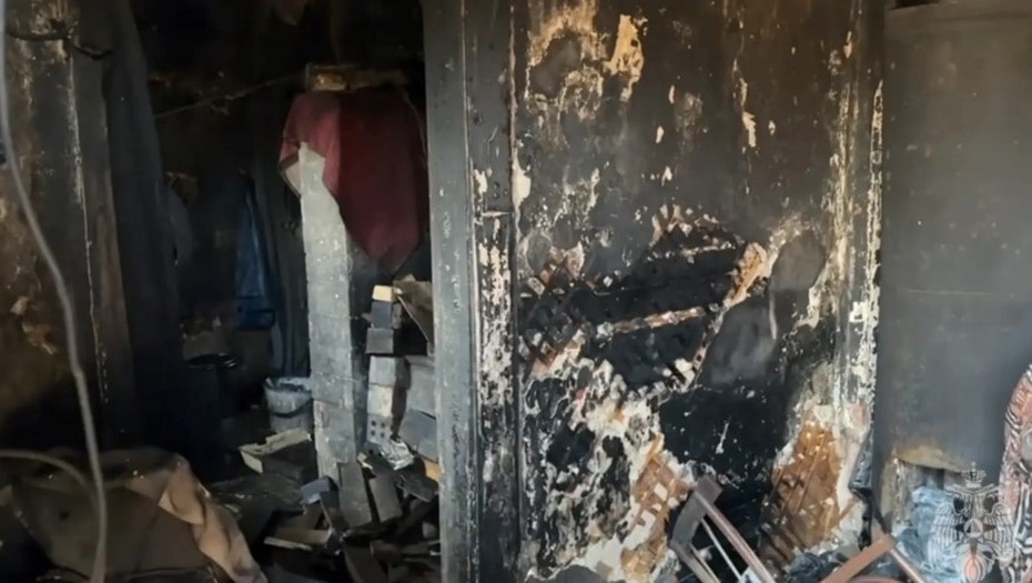    Место пожара в деревне Алапурская Автор фото: ГУ МЧС по Петербургу и Ленобласти