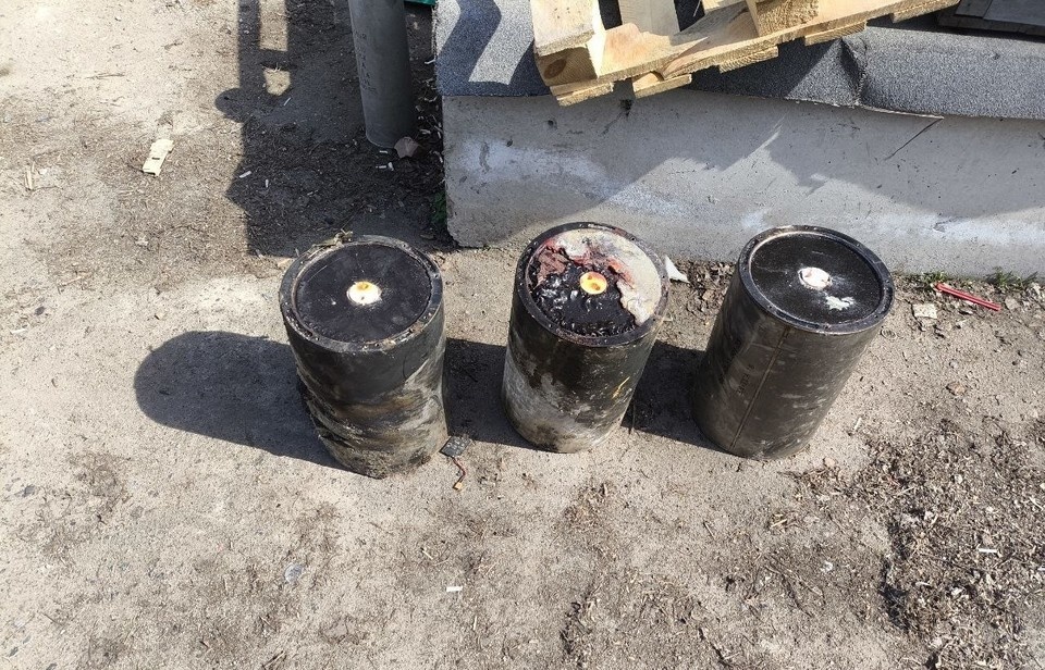    Осколочно-фугасные боеголовки, которые были на борту БПЛА противника. Фото (архив): Штаб Обороны ДНР