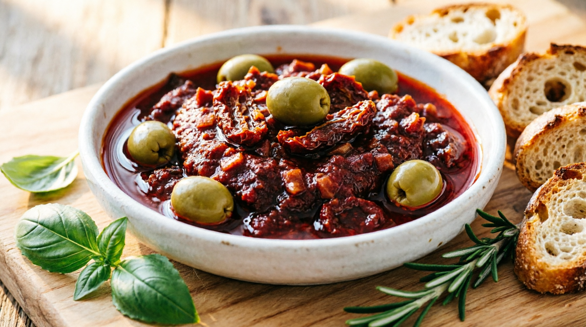 Соус из вяленых томатов и оливок