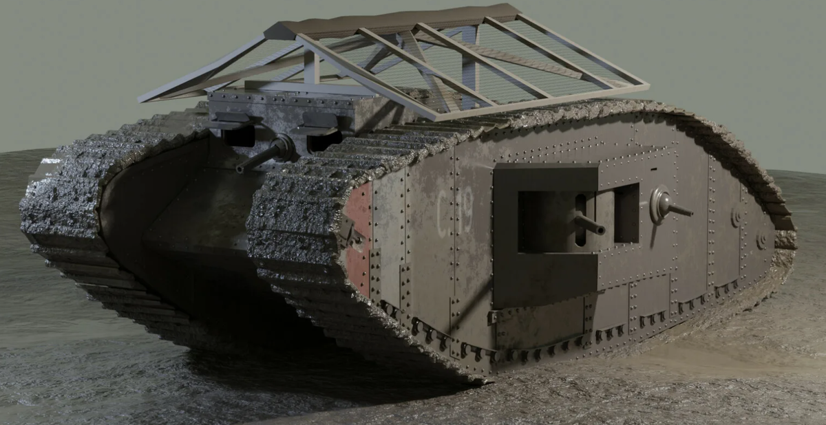 Первый танк "Марк-1" (фото модели из открытых источников).